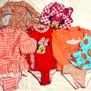 5 toddler girl bathing suits -3T 💜